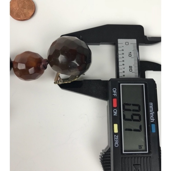 Vtg Gerda Lynggaard Monies Danish Horn Bone Runway Dangle Drop Facet Earrings - Picture 6 of 8